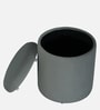 Serica Storage Velvet Pouffe In Grey Colour