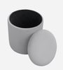 Serica Storage Velvet Pouffe In Grey Colour