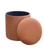 Serica Storage Velvet Pouffe In Rust Colour
