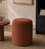 Serica Storage Velvet Pouffe In Rust Colour