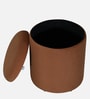 Serica Storage Velvet Pouffe In Rust Colour