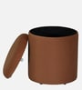 Serica Storage Velvet Pouffe In Rust Colour