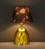 Serin Iron Table Lamp with Cotton Fabric Lampshade (Gold & White)