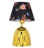 Serin Iron Table Lamp with Cotton Fabric Lampshade (Gold & White)