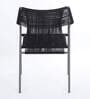 Serra Steel & Braided Rope Outdoor Seating In Black Grey Finish