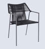 Serra Steel & Braided Rope Outdoor Seating In Black Grey Finish