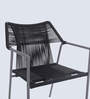 Serra Steel & Braided Rope Table And Chair Sets In Black Grey Finish