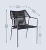 Serra Steel & Braided Rope Table And Chair Sets In Black Grey Finish