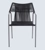 Serra Steel & Braided Rope Table And Chair Sets In Black Grey Finish