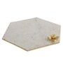 Serving  Platter With Brass Flower  Embedded