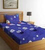 Sesame Street Themed Single Bedsheet with 1 Pillow Cover in Blue Colour