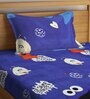 Sesame Street Themed Single Bedsheet with 1 Pillow Cover in Blue Colour