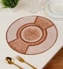 Set of 1 Jute Material Geometric Reversible Table Runner