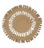 Set of 1 Jute Material Geometric Reversible Table Runner