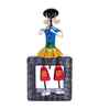 Multicolour Iron Folk Musician Lady Showpiece