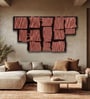 Set Of 1 Rust And Baby Pink High Texture Wool Wall Art