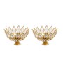 4 Inch Crystal Diyas (Set Of 2)