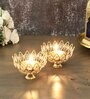 4 Inch Crystal Diyas (Set Of 2)