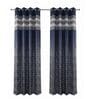 Blue Silk Abstract 7Ft Light Filtering Eyelet Door Curtains 2Pcs