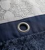 Blue Silk Abstract 7Ft Light Filtering Eyelet Door Curtains 2Pcs
