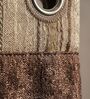 Coffee Silk Abstract 7Ft Light Filtering Eyelet Door Curtains 2Pcs