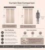 Coffee Silk Abstract 7Ft Light Filtering Eyelet Door Curtains 2Pcs