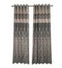 Grey Polyester Floral 7Ft Light Filtering Eyelet Door Curtains 2Pcs