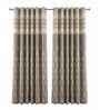 Aqua Polyester Floral 9Ft Light Filtering Eyelet Long Door Curtains 2Pcs