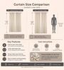 Coffee Poly Cotton Floral 9Ft Light Filtering Eyelet Long Door Curtains 2Pcs