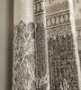 Grey Poly Cotton Floral 9Ft Light Filtering Eyelet Long Door Curtains 2Pcs