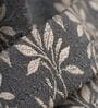 Grey Polyester Floral 9Ft Light Filtering Eyelet Long Door Curtains 2Pcs