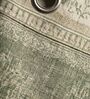 Olive Poly Cotton Floral 9Ft Light Filtering Eyelet Long Door Curtains 2Pcs