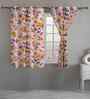 Multicolor Cotton Floral 5ft Eyelet Window Curtains (2 Pcs)