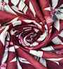 Maroon Cotton Floral 5ft Window Curtains (2 Pcs)