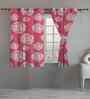 Pink Cotton Floral 5ft Window Curtains (2 Pcs)