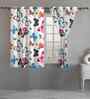 Butterfly Cotton Floral 5ft Window Curtains (2 Pcs)