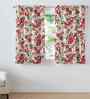 Pink Cotton Floral 5ft Window Curtains (2 Pcs)