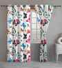 Butterfly Cotton Floral 7ft Door Curtains (2 Pcs)