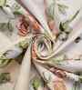 Beige Cotton Floral 9ft Eyelet Long Door Curtains (2 Pcs)