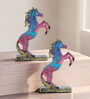 Set of 2 Abstract Multi Colour Horse Decor 6.2 Inch