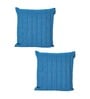 Blue Jute Striped 24x24 inches Cushion Cover (2Pc)