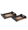 Set of 2 Acacia Wood Serving Tray