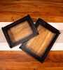 Set of 2 Acacia Wood Serving Tray