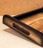 Set of 2 Acacia Wood Serving Tray