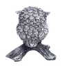 Set of 2 Antique Black and White Owl Figurines 3.4 Inch
