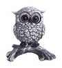 Set of 2 Antique Black and White Owl Figurines 3.4 Inch