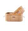 Set Of 2 Beige Bamboo Oval Rattan Organiser