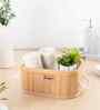 Set Of 2 Beige Bamboo Oval Rattan Organiser