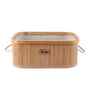 Set Of 2 Beige Bamboo Oval Rattan Organiser