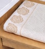 Set Of 2 Beige Cotton Bath & Hand Towels Set
